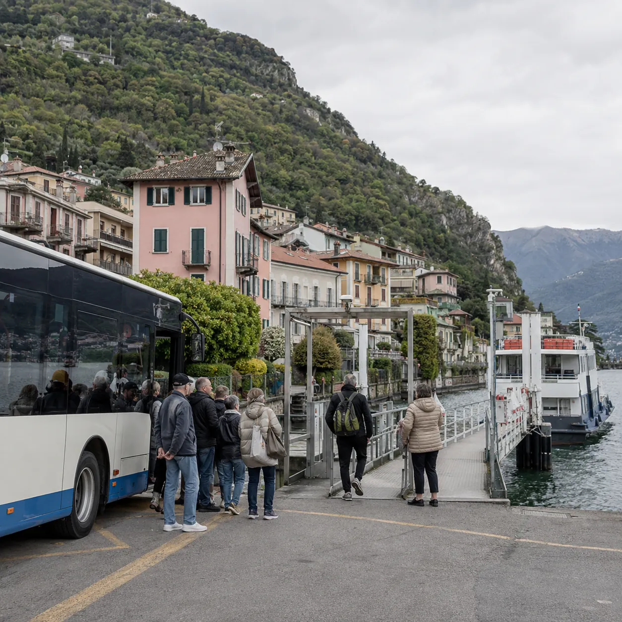 Illustration: Using buses and ferries beside a Lombardy lake