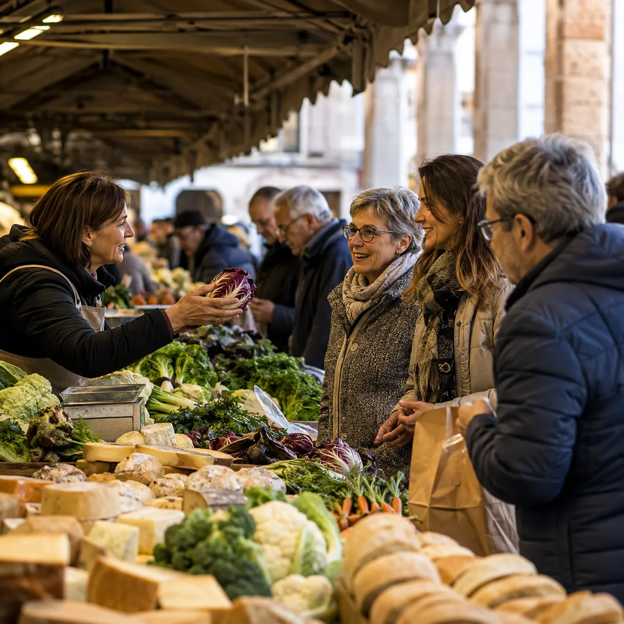 Illustration: Shopping at a Piedmontese market