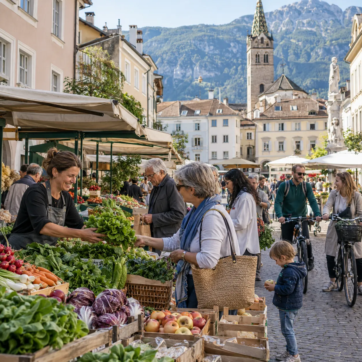 Illustration: Market life in Bolzano