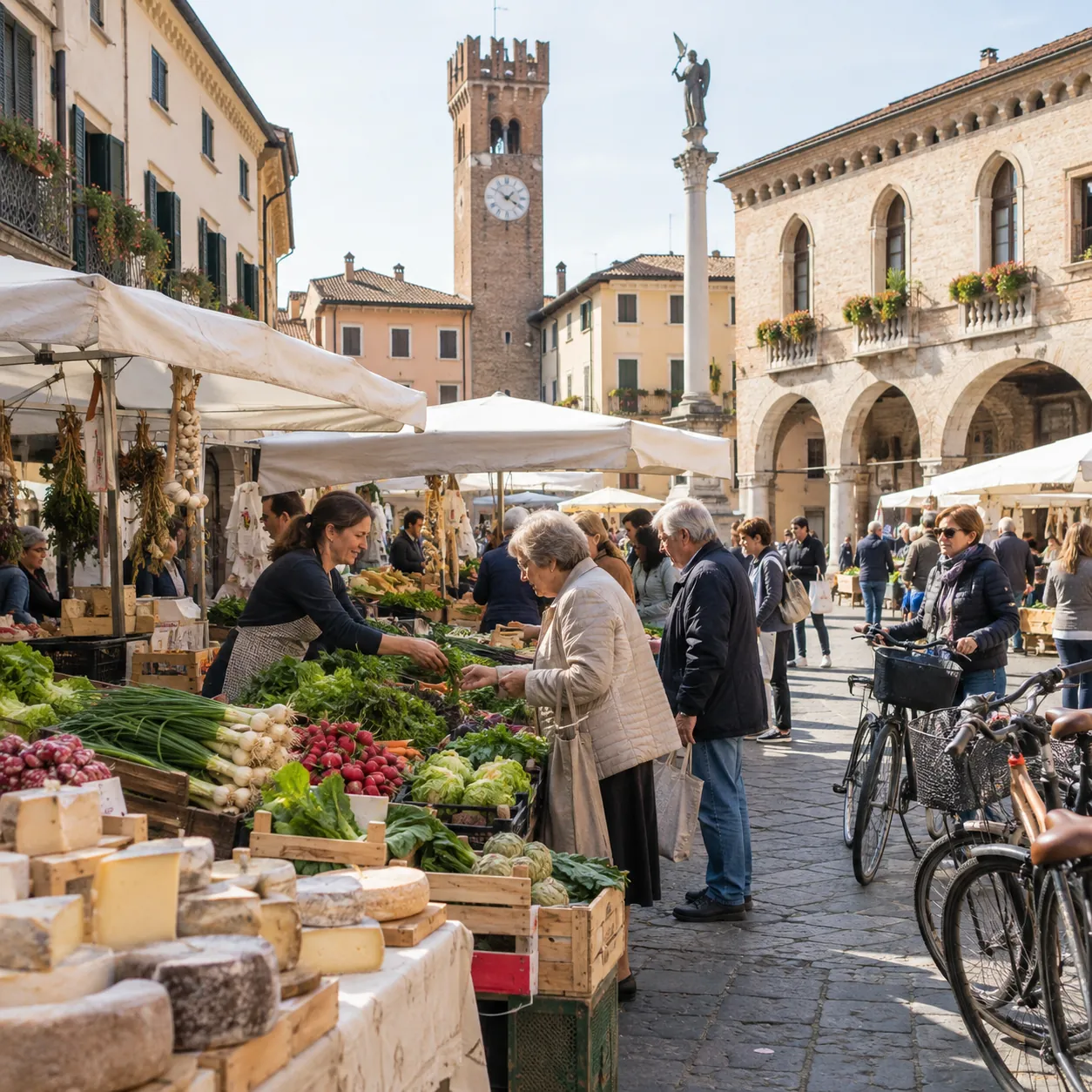 Illustration: A local market in Veneto